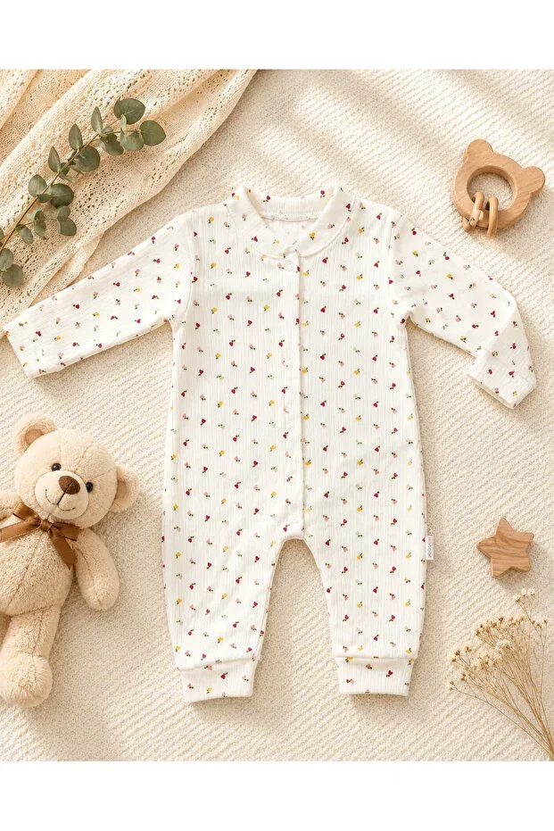 Детский комбинезон для девочек с принтом Tulip Patterned Linda Harris, Ecru
