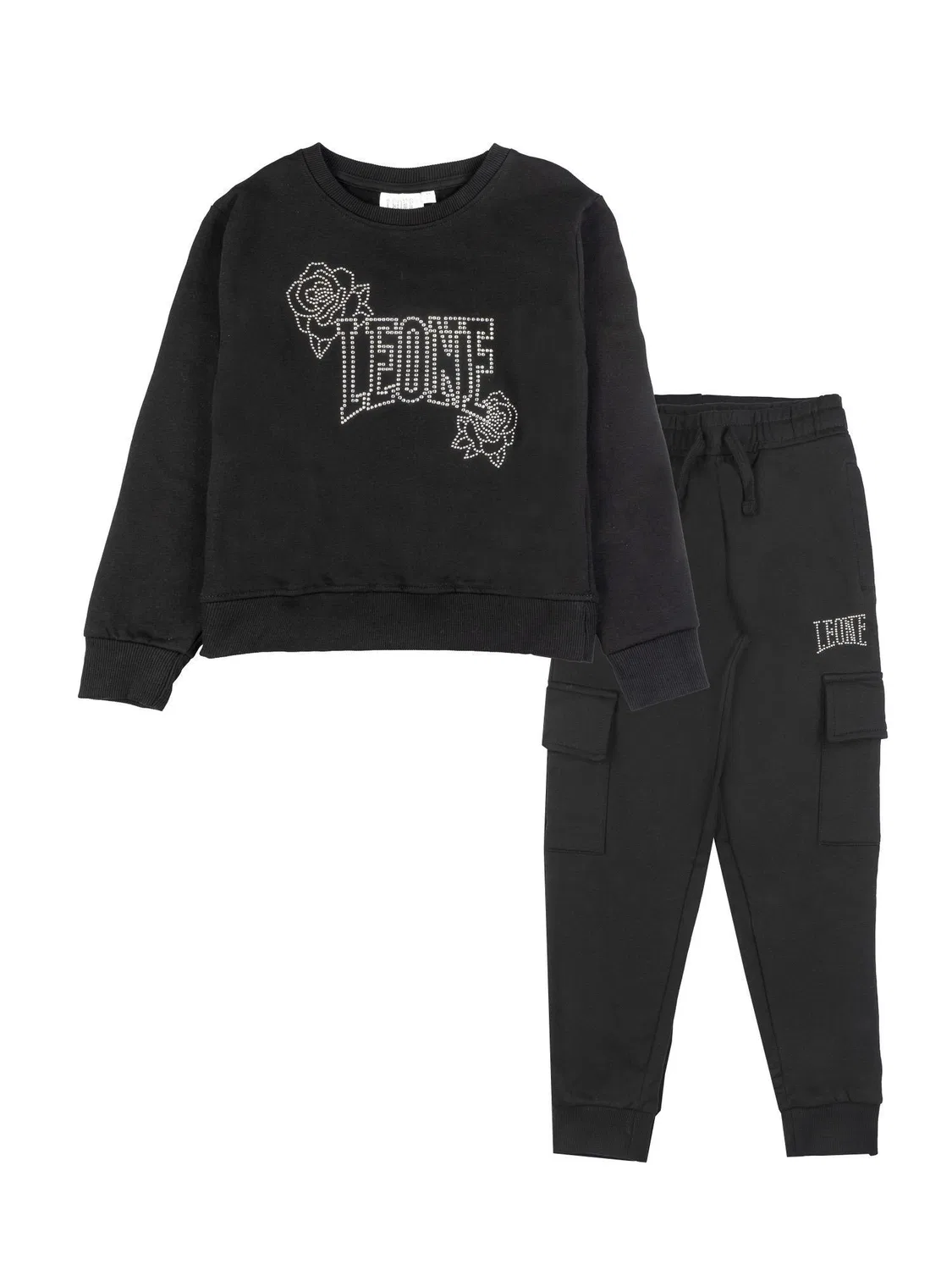 Детский зимний спортивный костюм для девочек с принтом Leone 1947 Apparel, Цвет: Schwarz