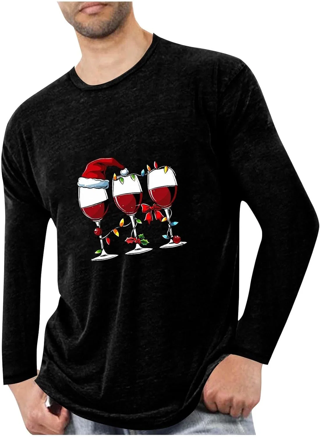 Мужская футболка с принтом Ugly Christmas, Black