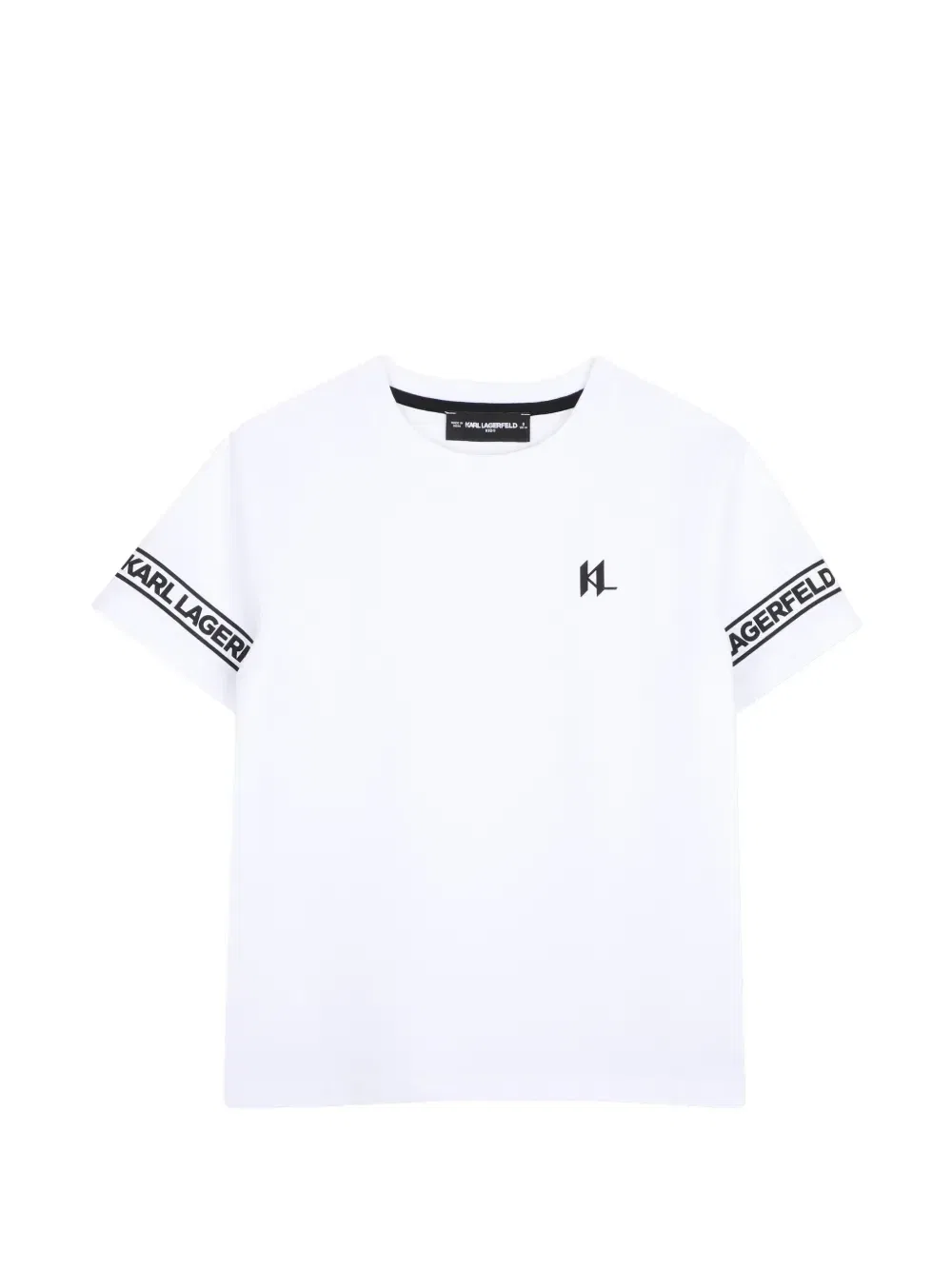 Футболка с коротким рукавом с логотипом на ленте Karl Lagerfeld Kids, белый