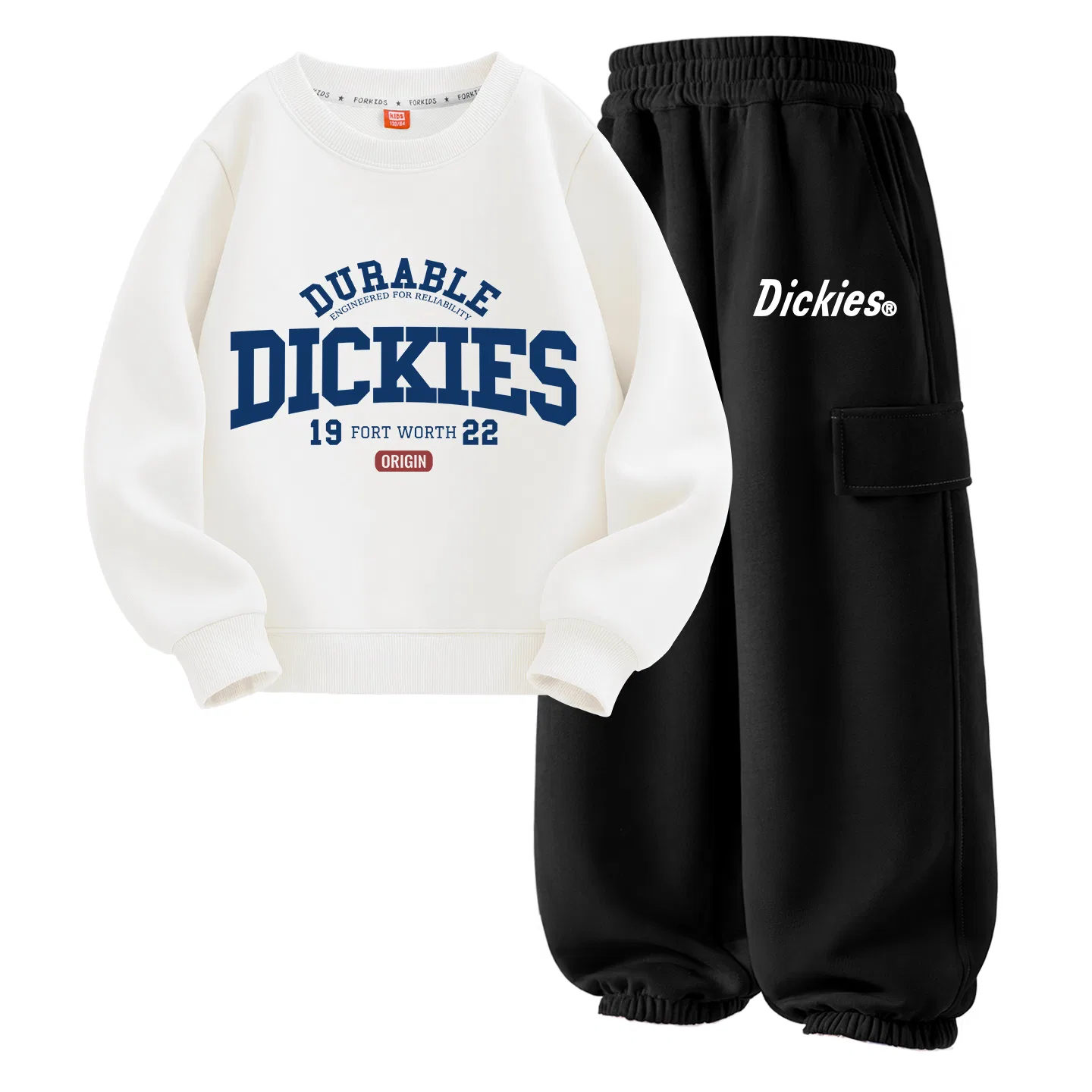 Детский спортивный комплект с принтом Academy Logo White+Slim Logo K Black Dickies, Black