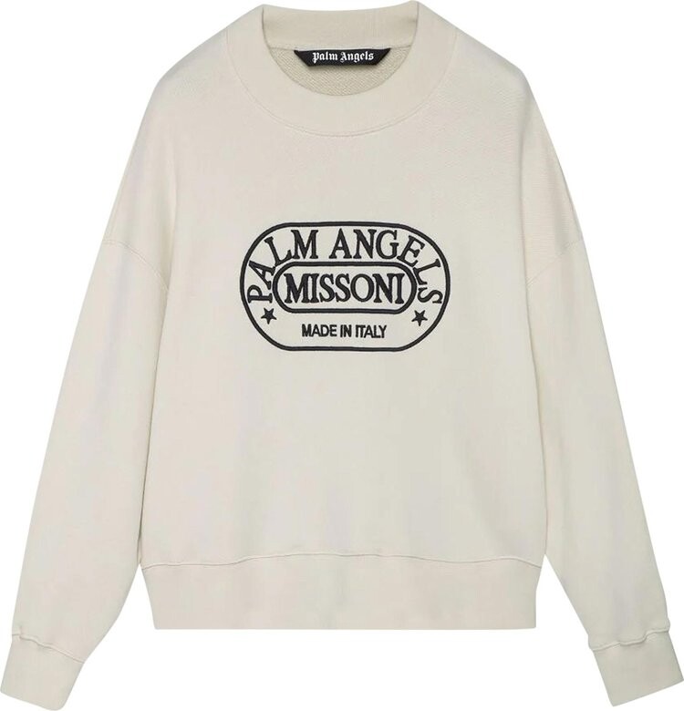 

Толстовка Palm Angels x Missoni Heritage Crew 'Off White', кремовый, Бежевый, Толстовка Palm Angels x Missoni Heritage Crew 'Off White', кремовый