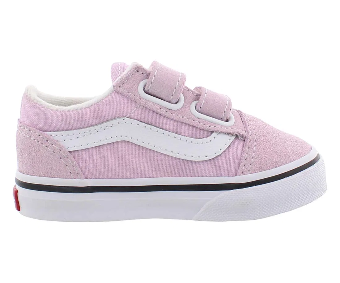 Детские кроссовки для мальчиков с липучкой Old Skool Vans, Lilla Snow True White — фото 3