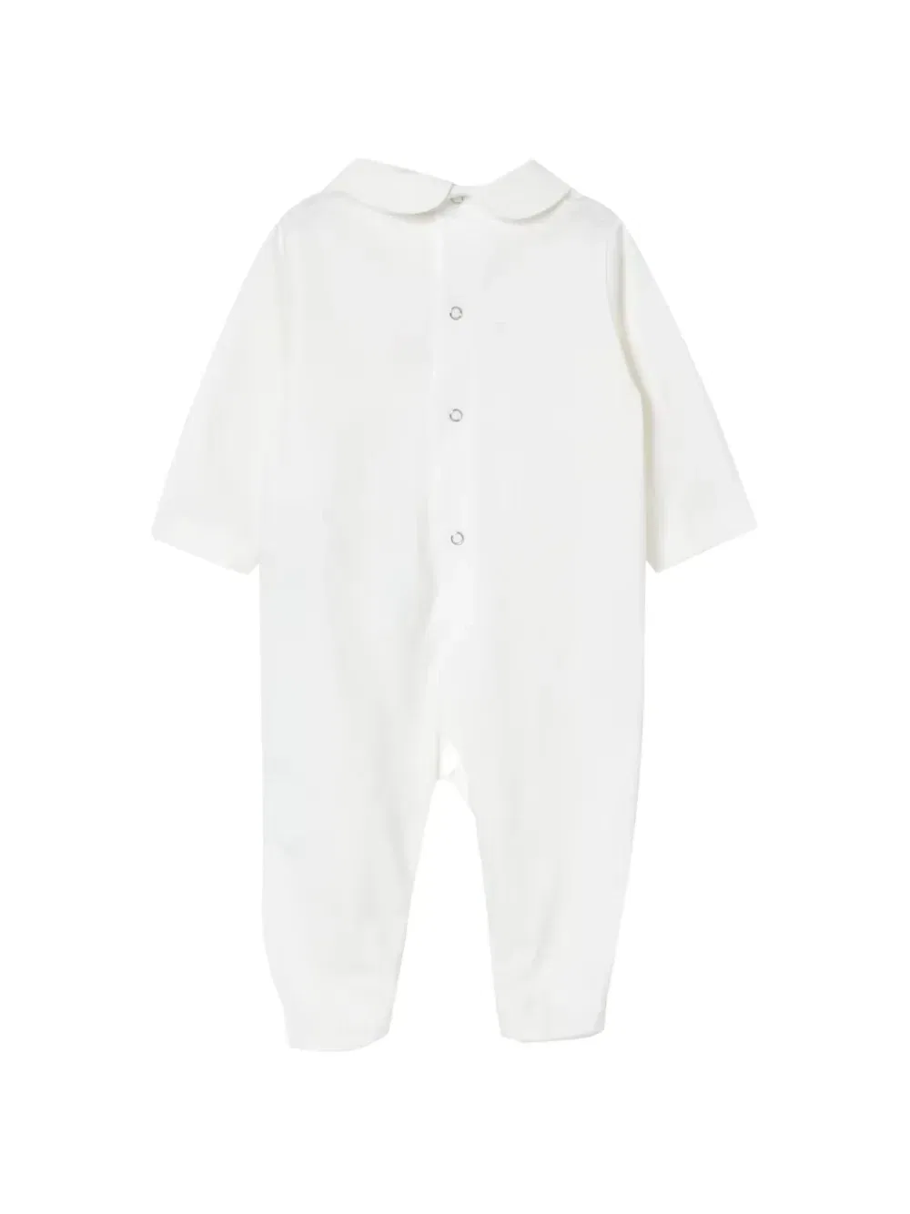 Комбинезон с вышитым логотипом и воротником «Питер Пэн» Elisabetta Franchi Kids, белый — фото 2