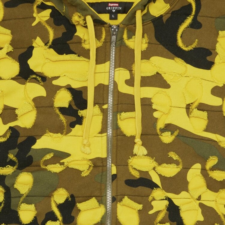 Толстовка Supreme x Griffin Zip Up Hooded Sweatshirt 'Yellow Camo', желтый — фото 4