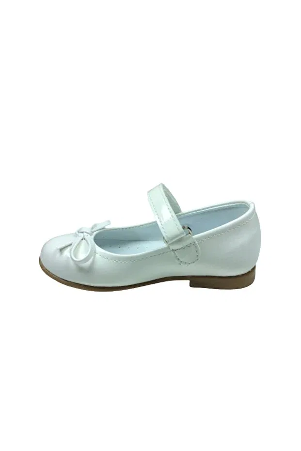 Детские балетки для девочек из искусственной кожи с бантом Mustache Bow Ortopedikal, White — фото 3