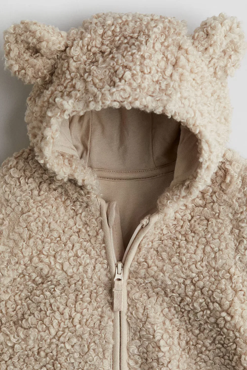 Пушистый комбинезон с капюшоном H&M, Beige