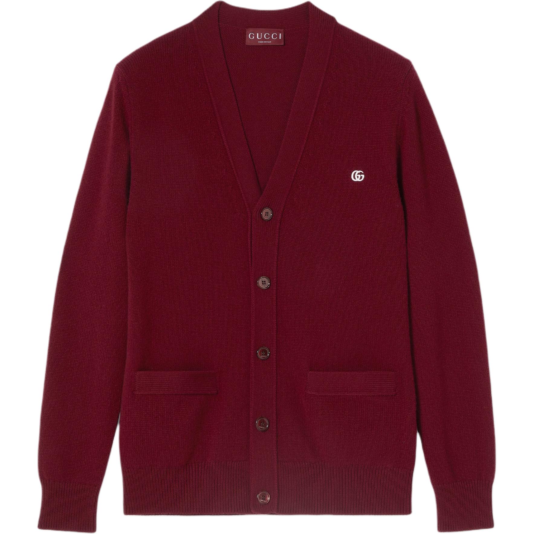 

Кардиган из шерсти и кашемира с вышивкой Gucci, бордовый