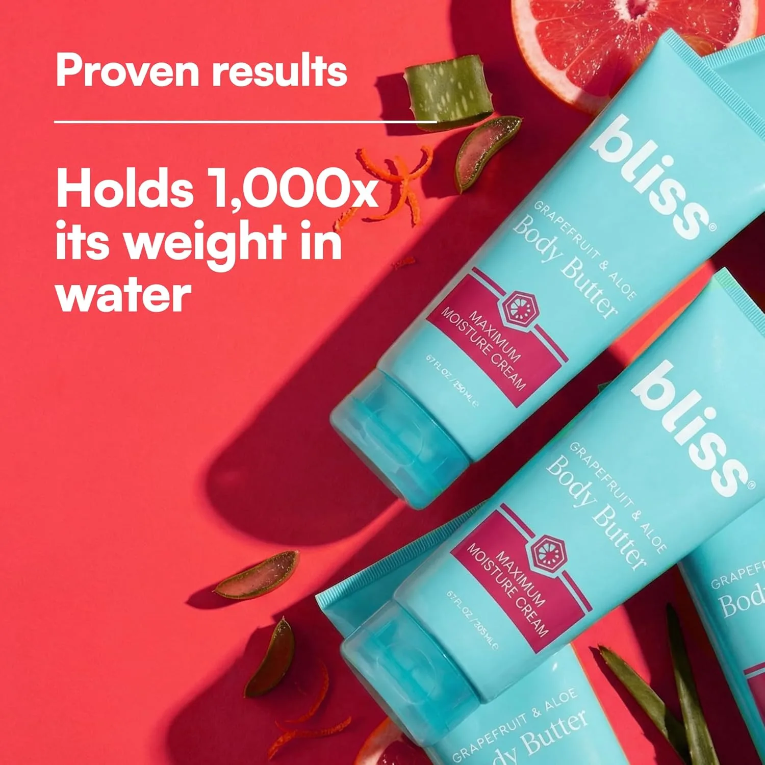 Боди-баттер Bliss с грейпфрутом и алоэ - интенсивный увлажняющий крем для сухой кожи, 198 мл, веганский, без жестокости — фото 2