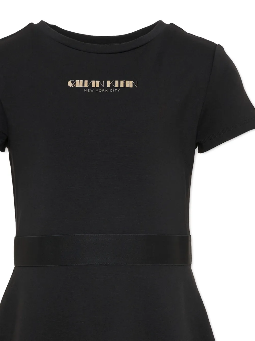 Платье с тональной лентой Calvin Klein Kids, черный — фото 3