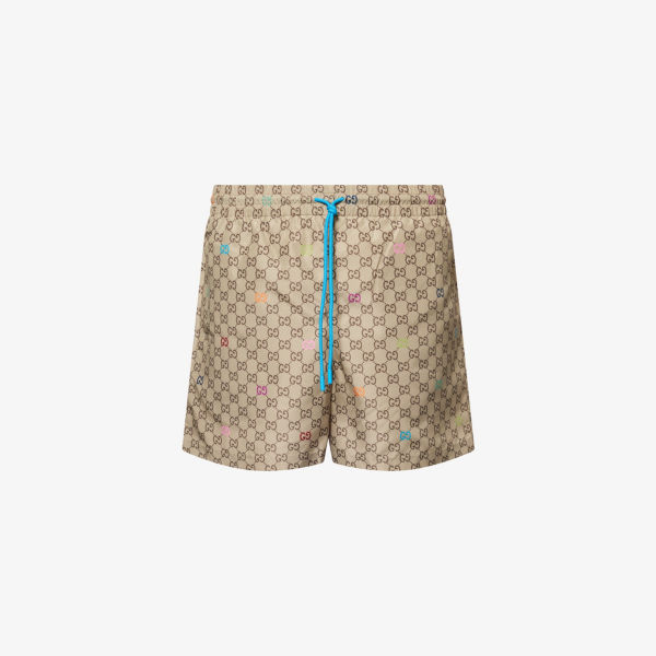 

Шорты для плавания с принтом логотипа GG Gucci, мультиколор