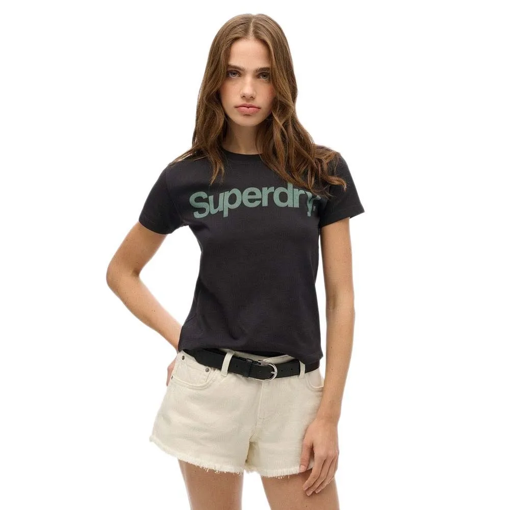 

Футболка с коротким рукавом Superdry Core Logo City Fitted, черный
