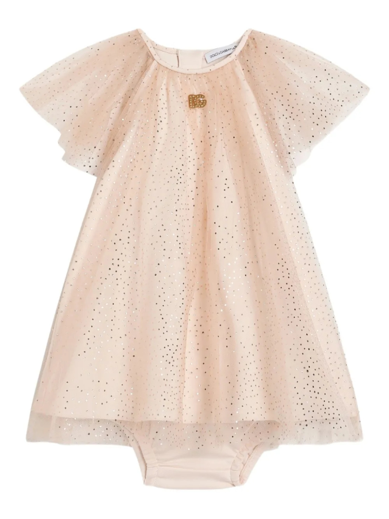 

Dolce & Gabbana Kids платье из тюля с блестками, розовый