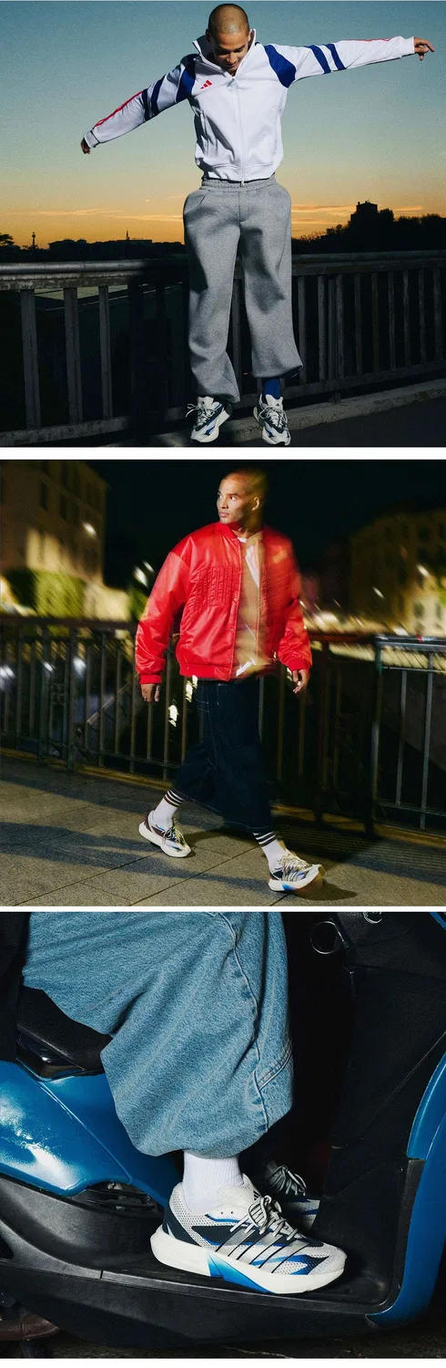 Мужские кроссовки Lightblaze белые с синим от Adidas — фото 4