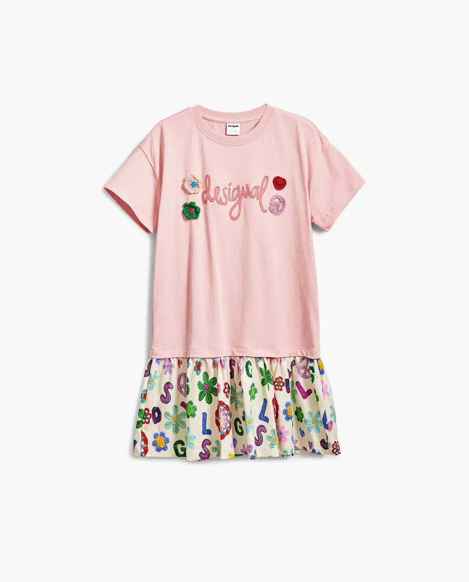 

Платье для девочки с цветочной юбкой Desigual, цвет Rosa