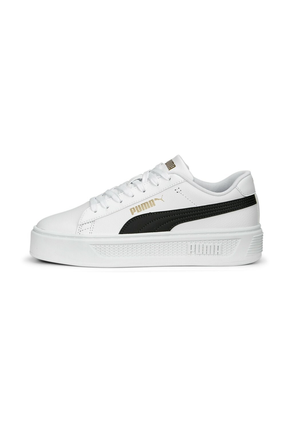 Кроссовки Puma Smash Platform, белое черное золото