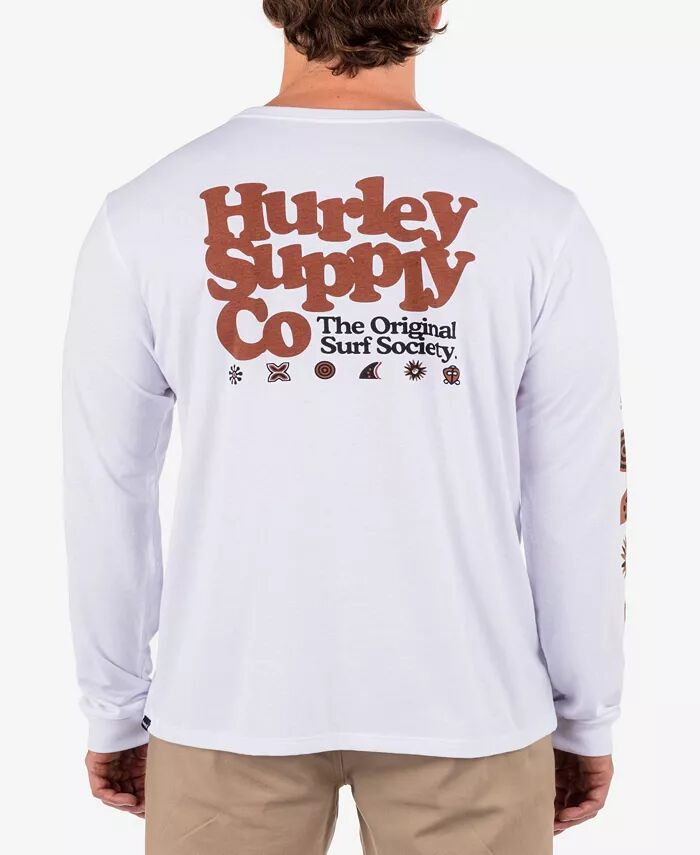 

Мужская повседневная футболка с длинным рукавом Hurley, белый