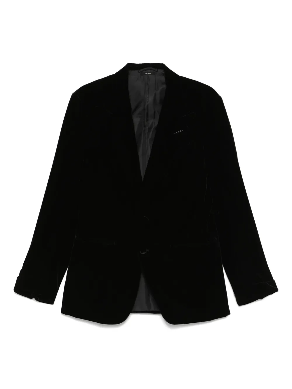 

Однобортный бархатный пиджак TOM FORD, черный