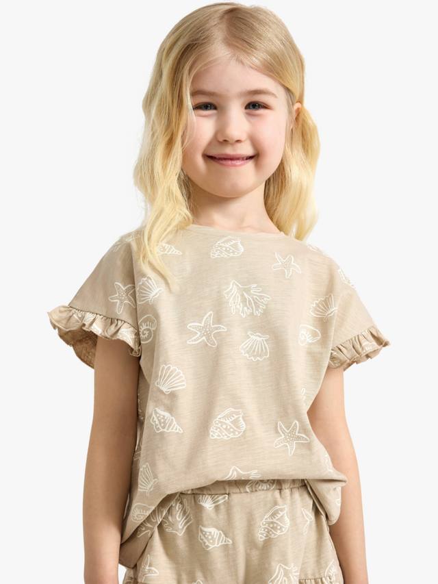 

Детский топ с оборкой в морском стиле Lindex, Beige