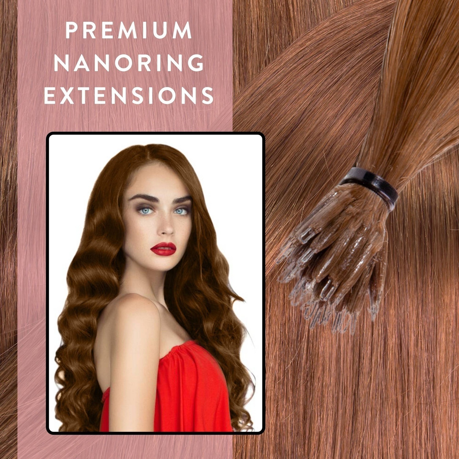 Накладные волосы nanoring extensions premium echthaar #8/03 hellblond natur-gold 0,8g Hair2Heart, 50cm, количество 25 шт. — фото 2