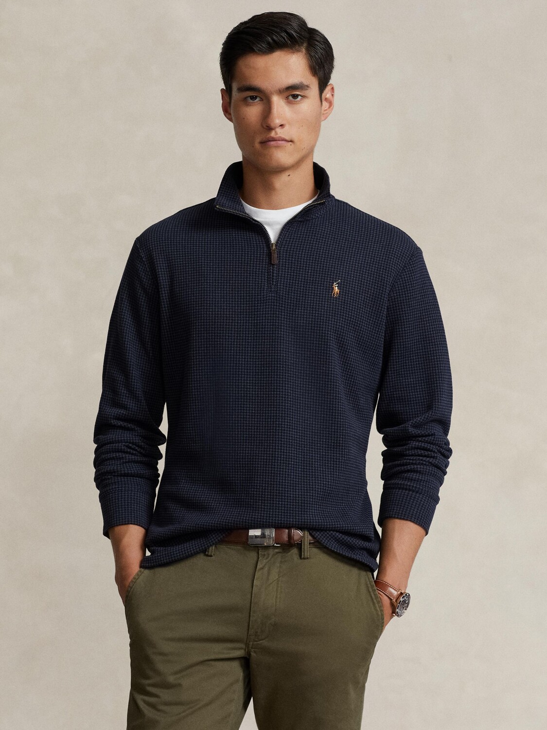 

Джемпер с длинными рукавами и полумолнией Polo Ralph Lauren, темно-синий