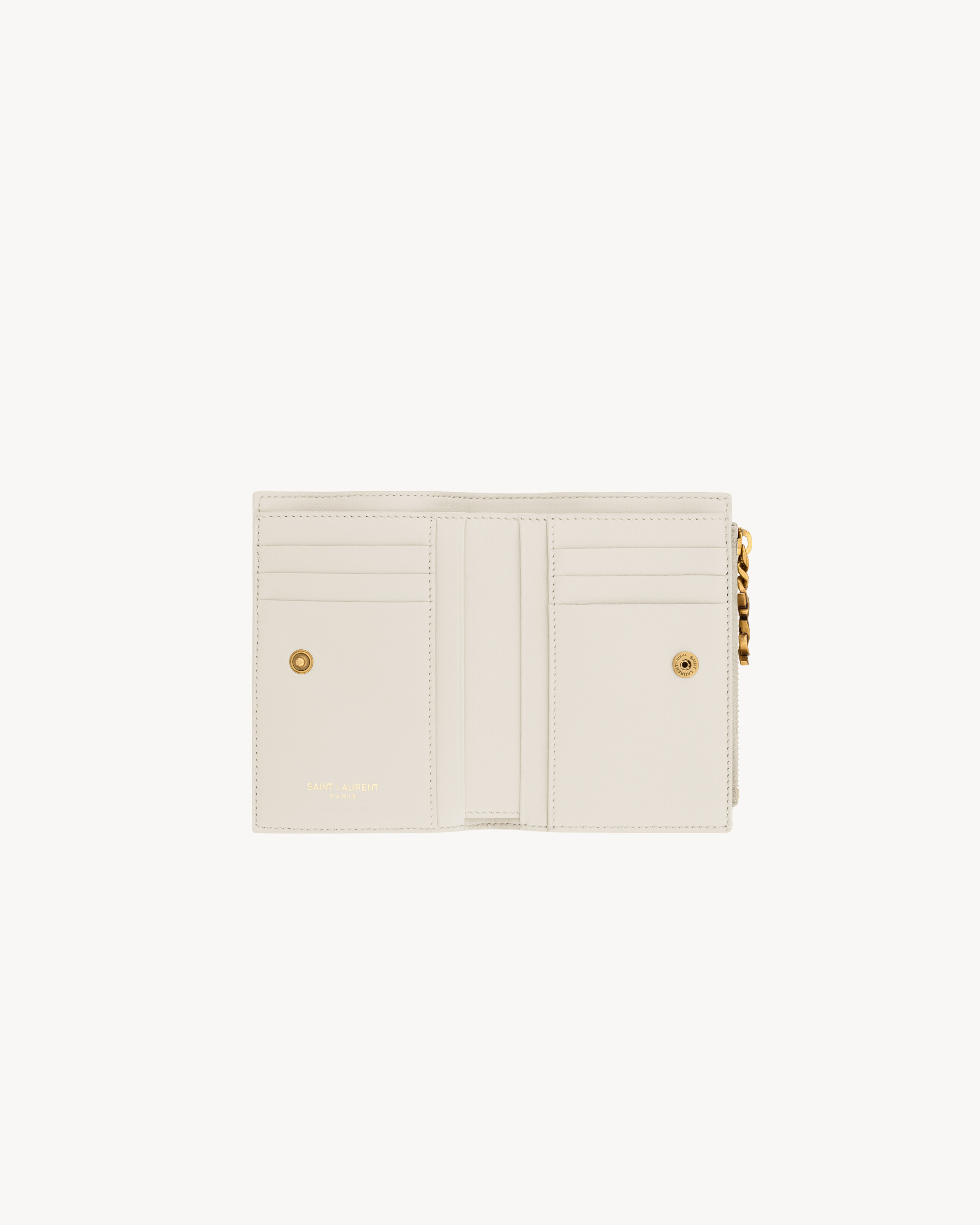 Складной кошелек CASSANDRE BIJOU из ягнячьей кожи Saint Laurent, белый — фото 4