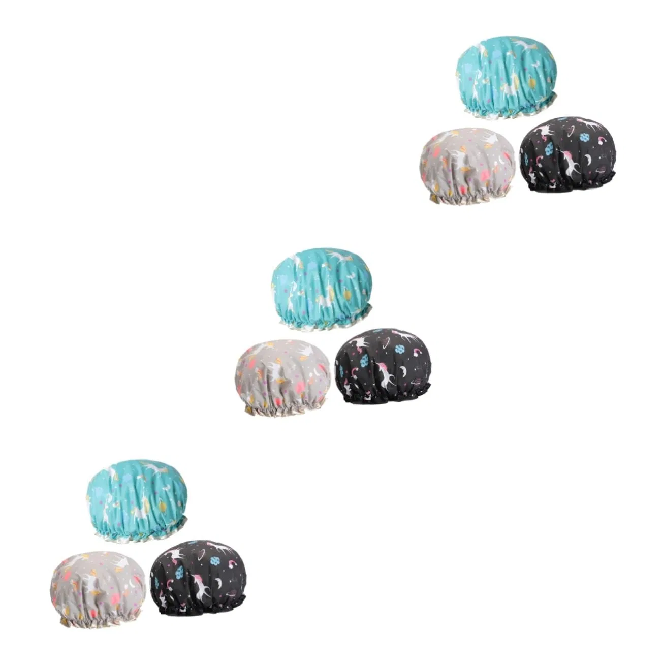 Шапочка для душа Minkissy, 9 шт, многоразовая, на резинке, Lake Blue