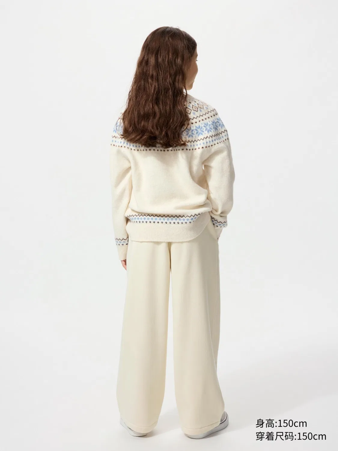 Брюки детские девочке широкие из искусственного овчинного меха Uniqlo, черный — фото 2