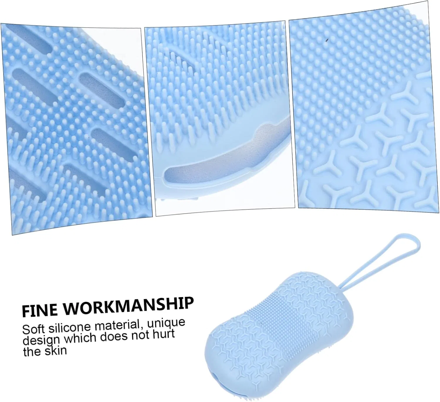 Щетка для тела Silicone Set of 4 Amosfun, Blue — фото 4