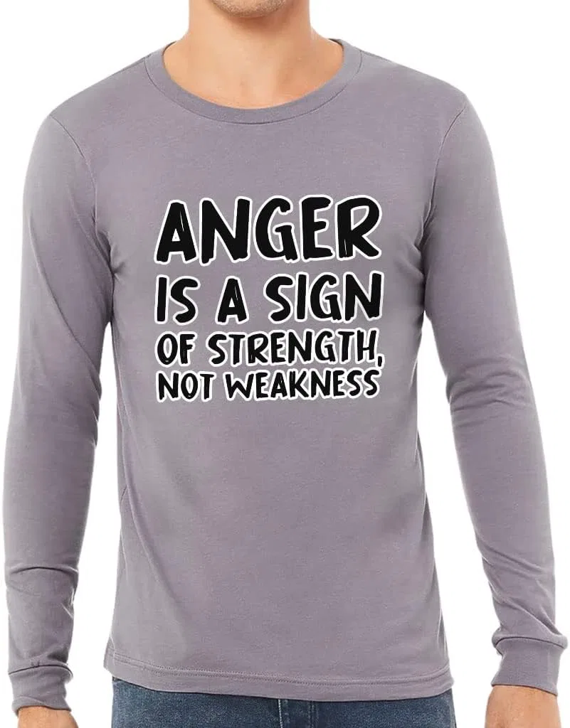 Мужская футболка с длинным рукавом с принтом Anger Is a Sign Of Strength, Storm