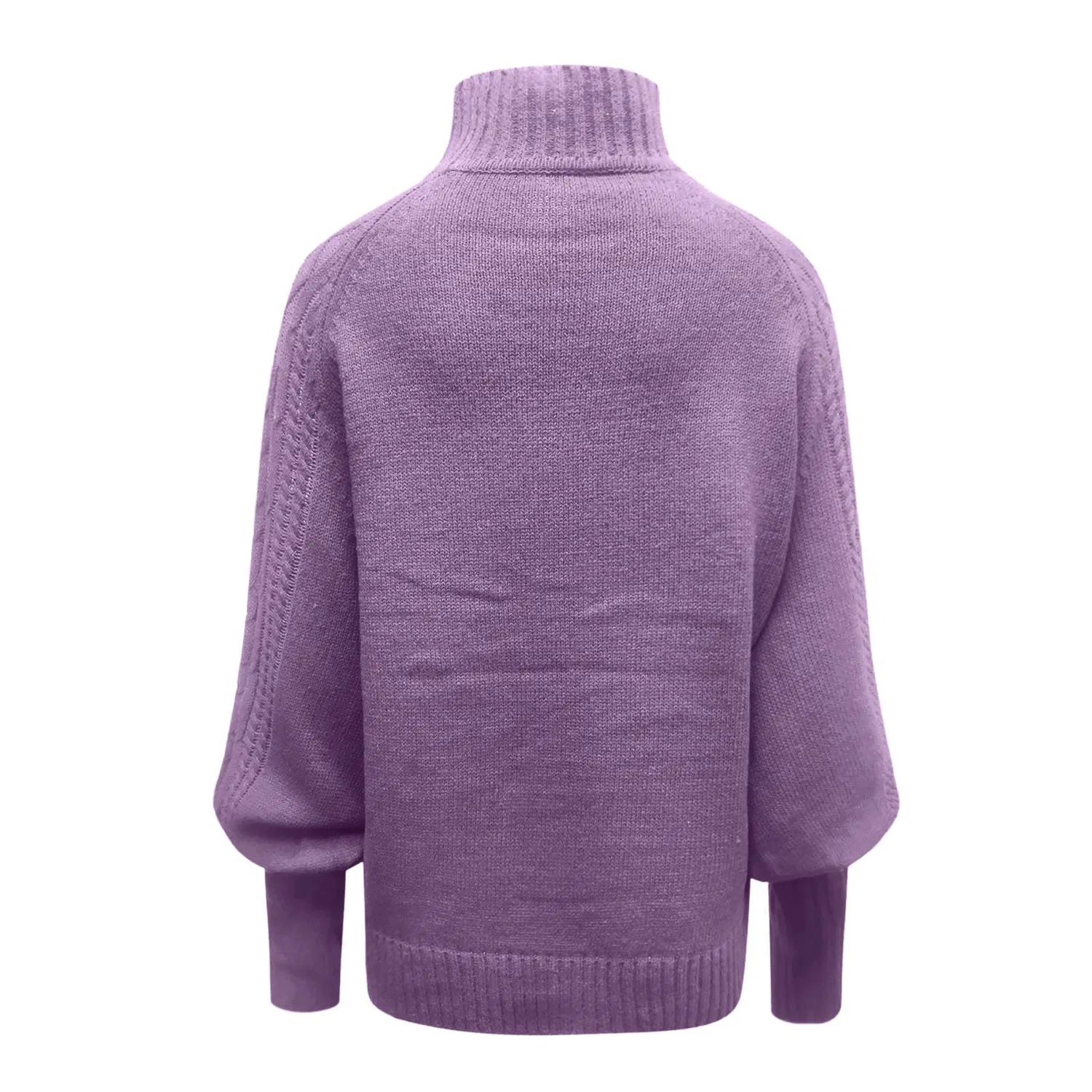 Женский свитер свободного кроя с круглым вырезом, Purple — фото 4
