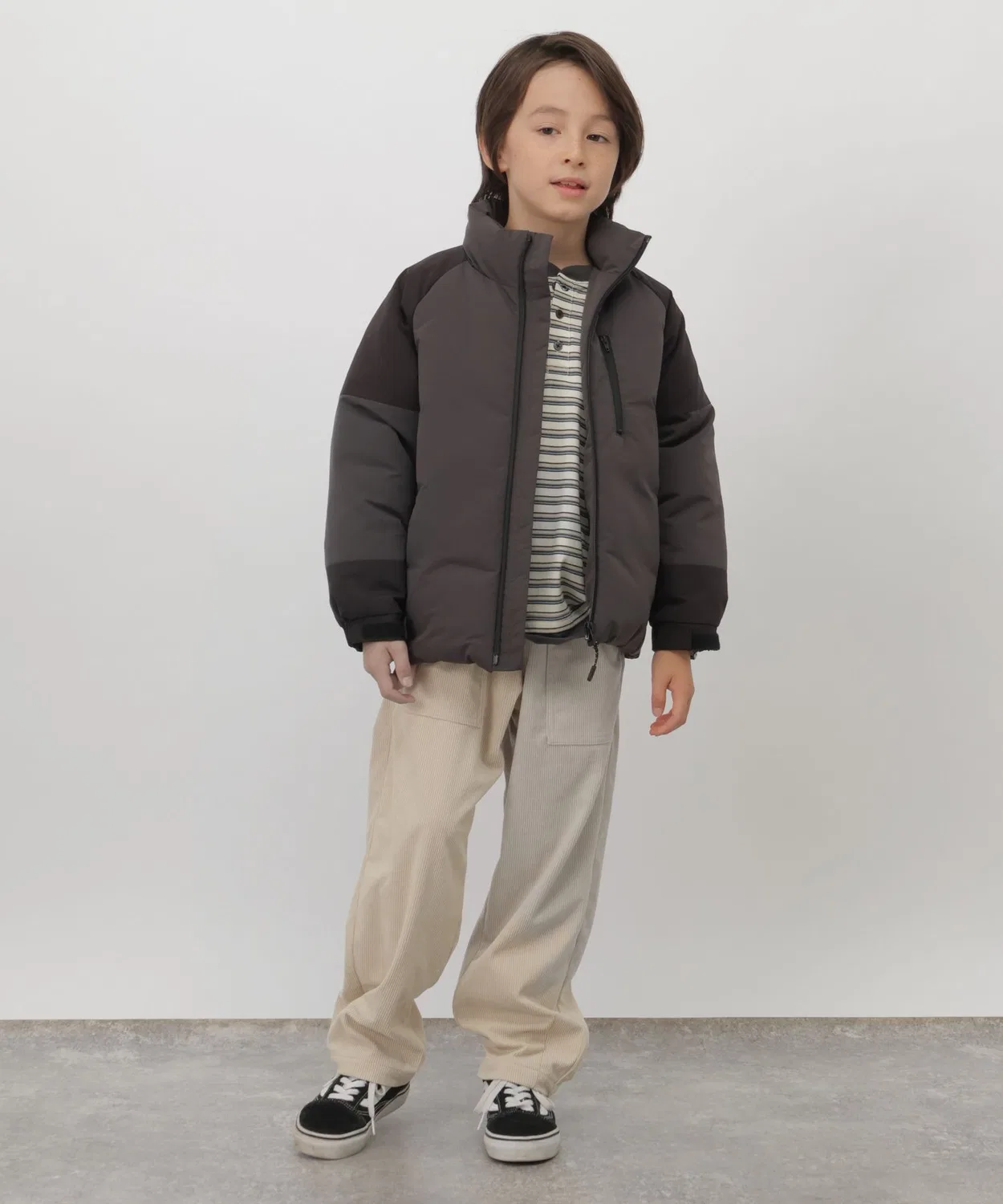 Детский утепленный блейзер на молнии Light Warm GLOBAL WORK, Charcoal Grey/Black — фото 3