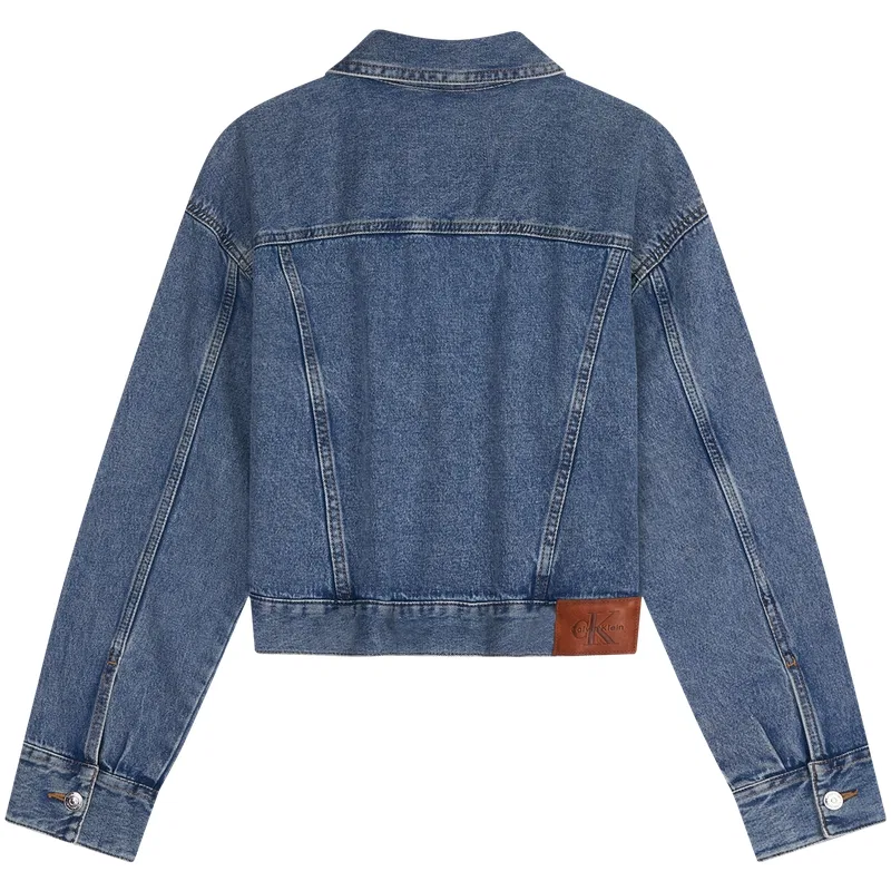 Женское джинсовое пальто с отложным воротником Calvin Klein, Denim Blue — фото 3