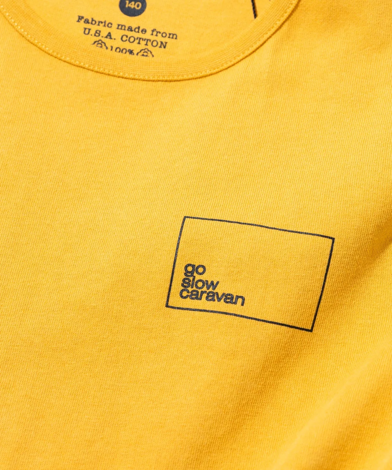 Детская футболка с принтом USA/C Square Logo Backprint TEE go slow caravan, Ivory — фото 3