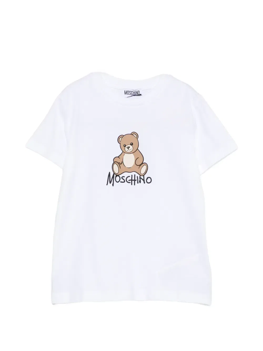 Футболка с логотипом в виде медвежонка Moschino Kids, белый