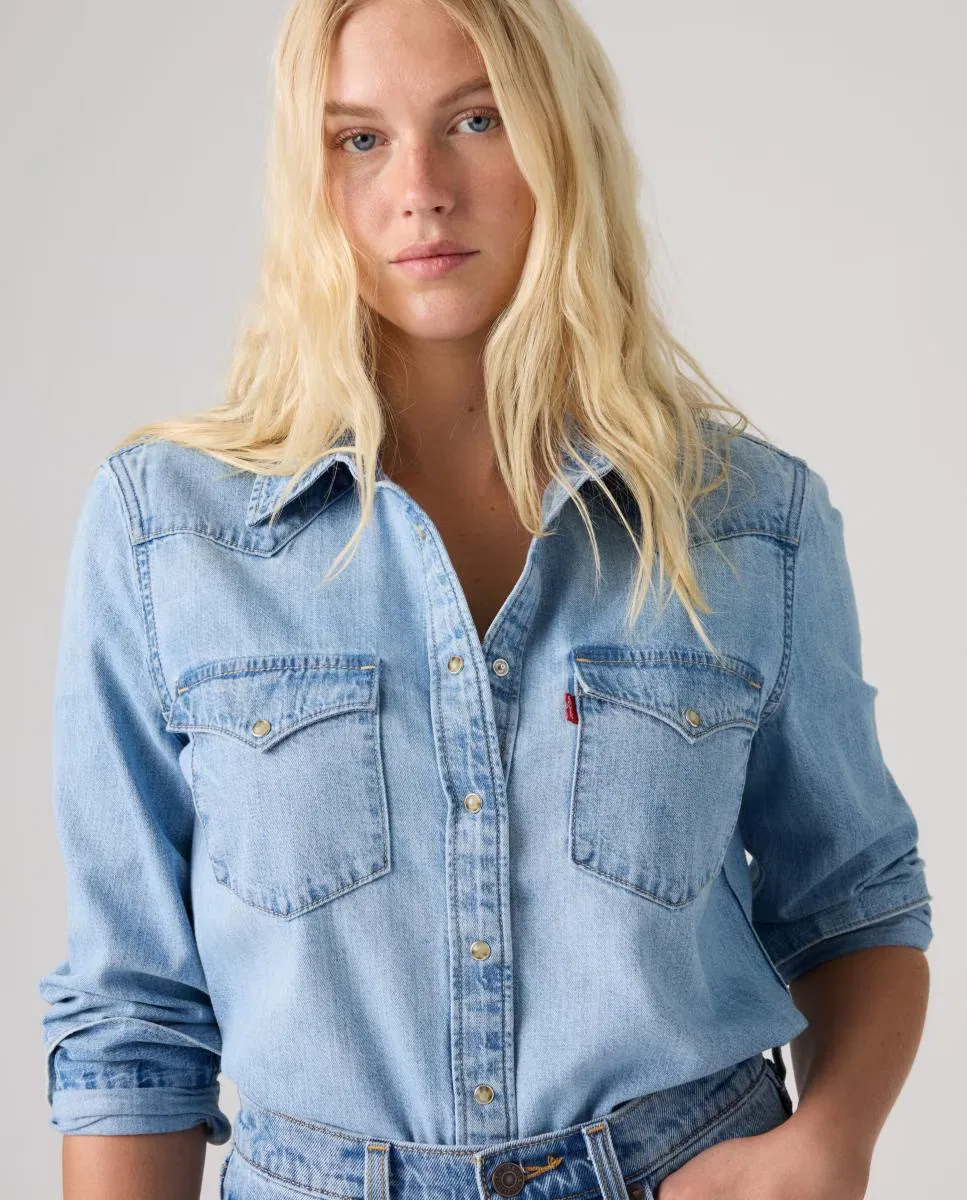Женская рубашка с длинным рукавом, Vaquera, Levi's, голубой — фото 3