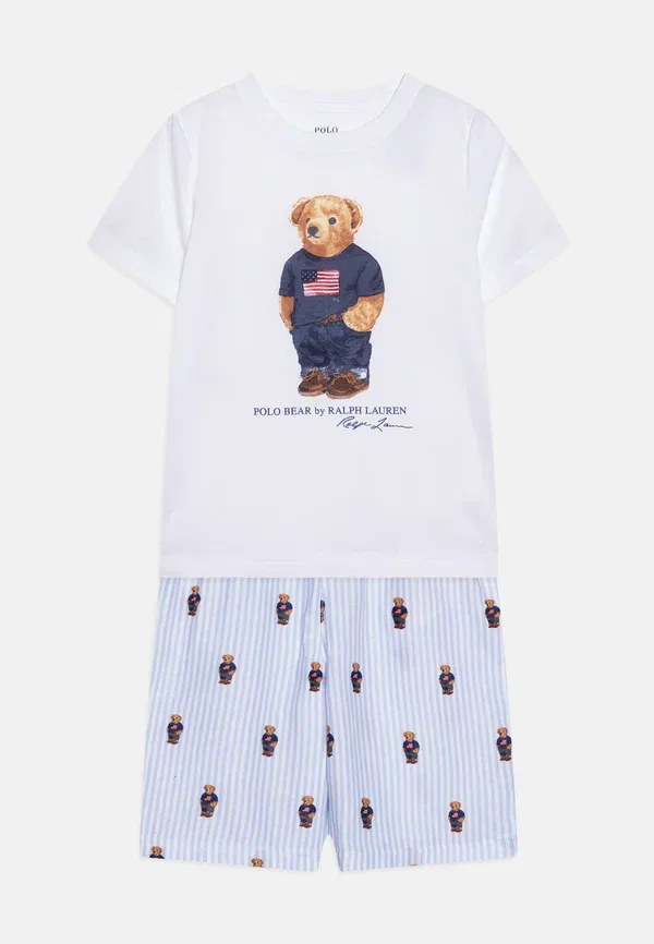 Пижама с принтом Bear & matching short unisex Polo Ralph Lauren, White, Elite Blue, белый/синий