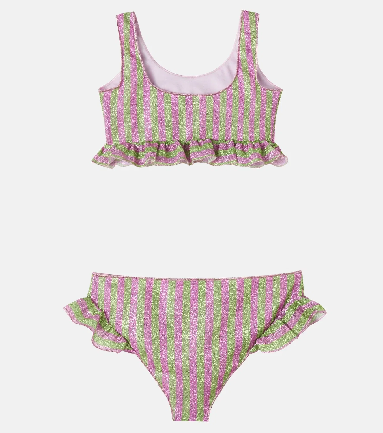 Комплект бикини с оборками Osemini Lumière Oseree Kids, Lime Pink — фото 2