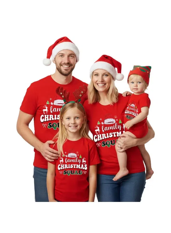 Боди-комбинезон с принтом Santa Claus Matching family christmas squad romper Sitara Fashions, красный — фото 2