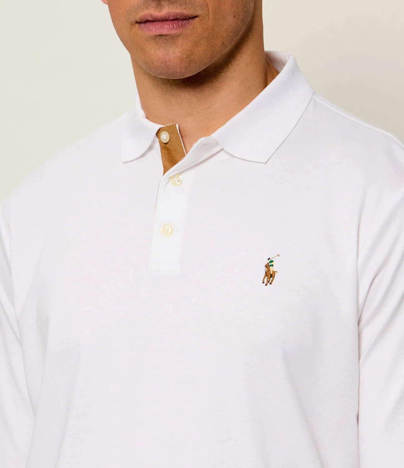 Поло с длинным рукавом Polo Ralph Lauren, Bianco — фото 4