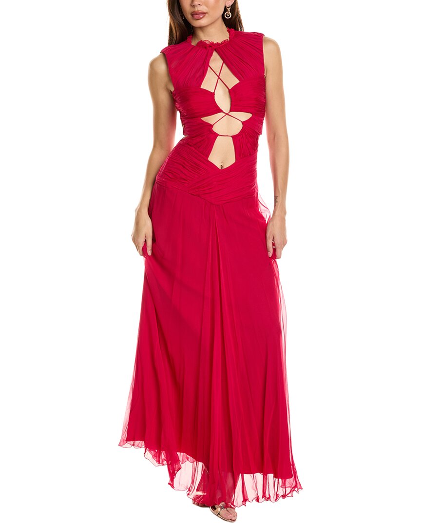 

Шелковое шифоновое платье Alberta Ferretti, розовый