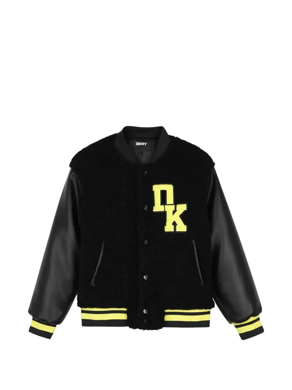 Бомбер из шерпы с нашивкой-логотипом Dkny Kids, черный