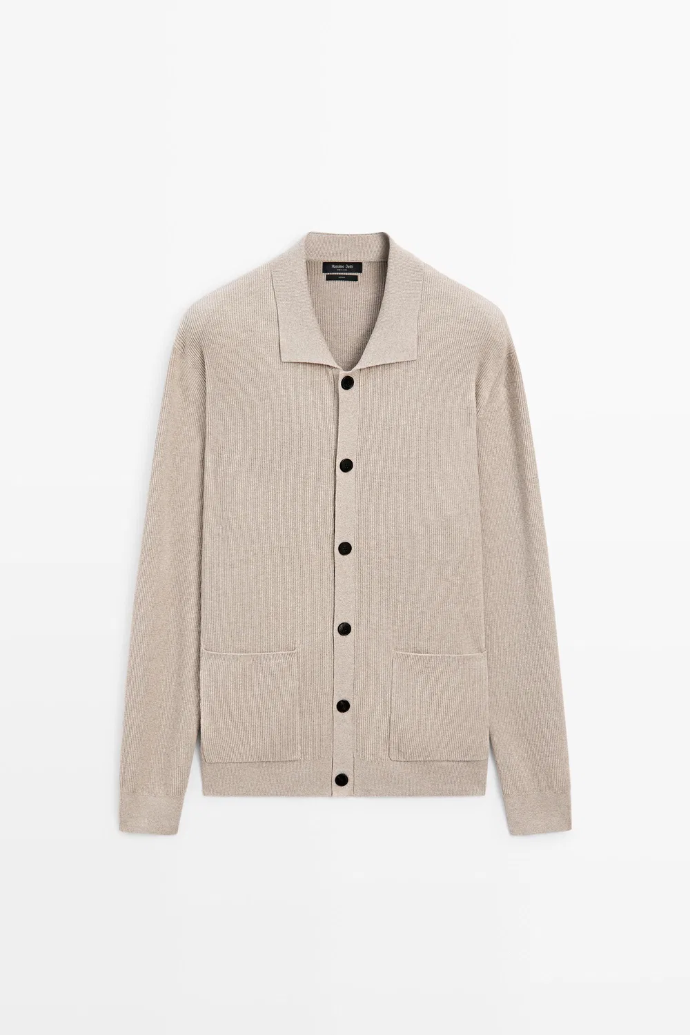 Кардиган 100% Cotton Knit Pocket, бежевый — фото 2