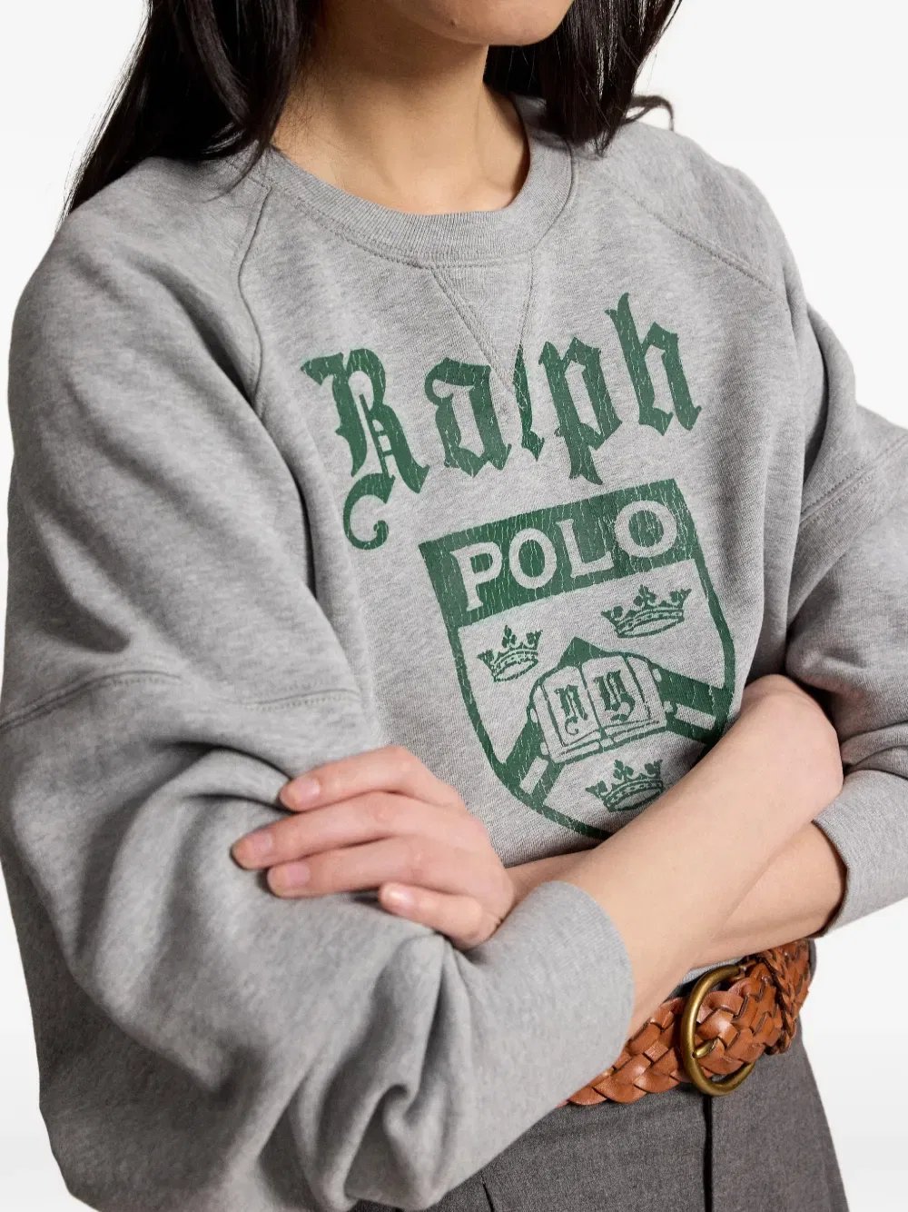 Свитер с логотипом Polo Ralph Lauren, серый — фото 4