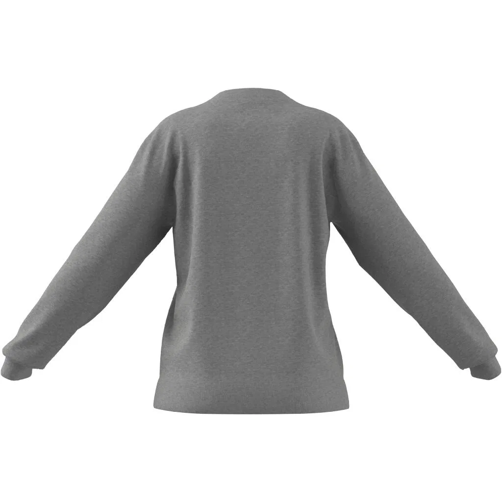 Женский пуловер из футера с длинным рукавом Essentials Linear French Terry Adidas, Grau Weiss — фото 2
