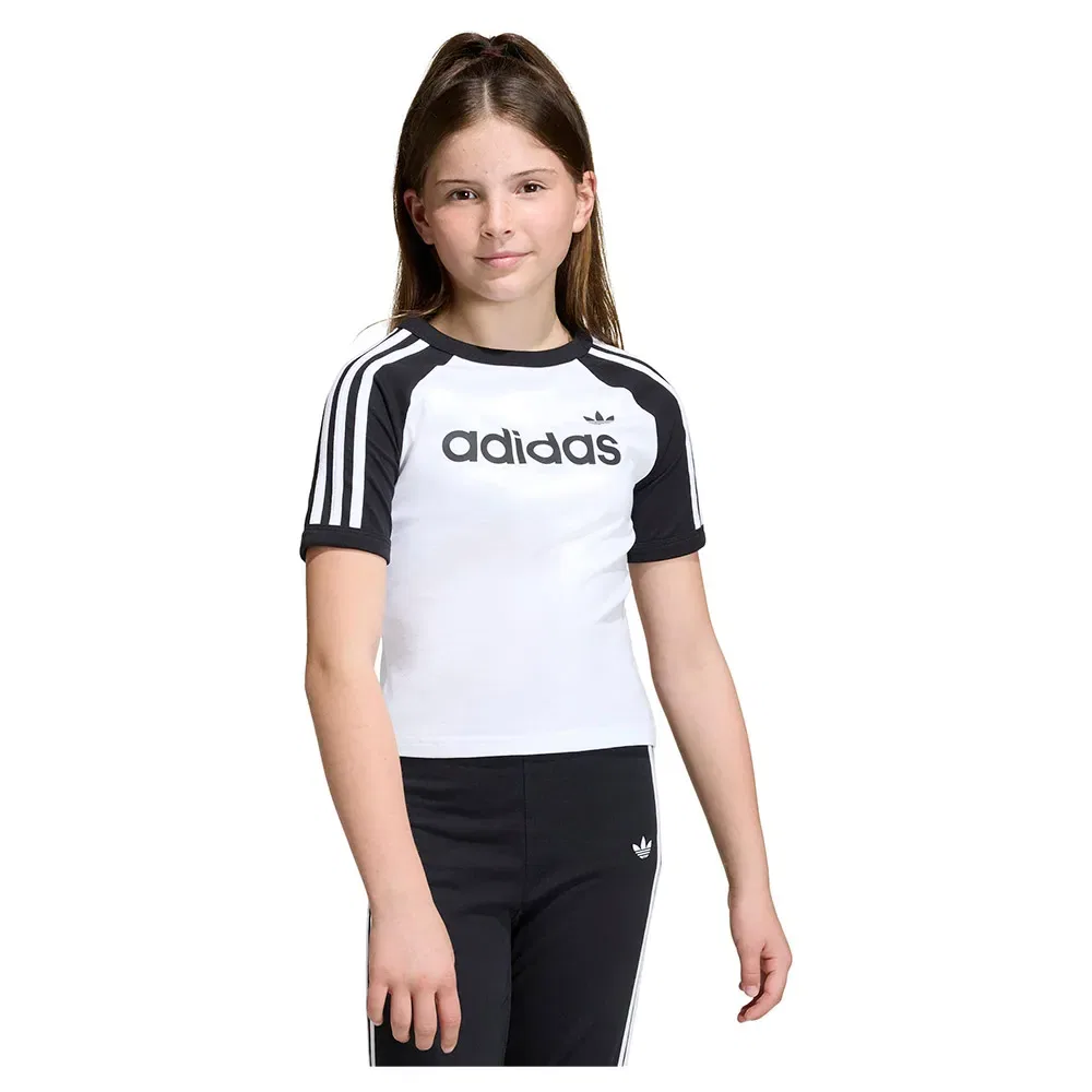 Футболка с коротким рукавом 3 Stripes Slim Adidas Originals, белый