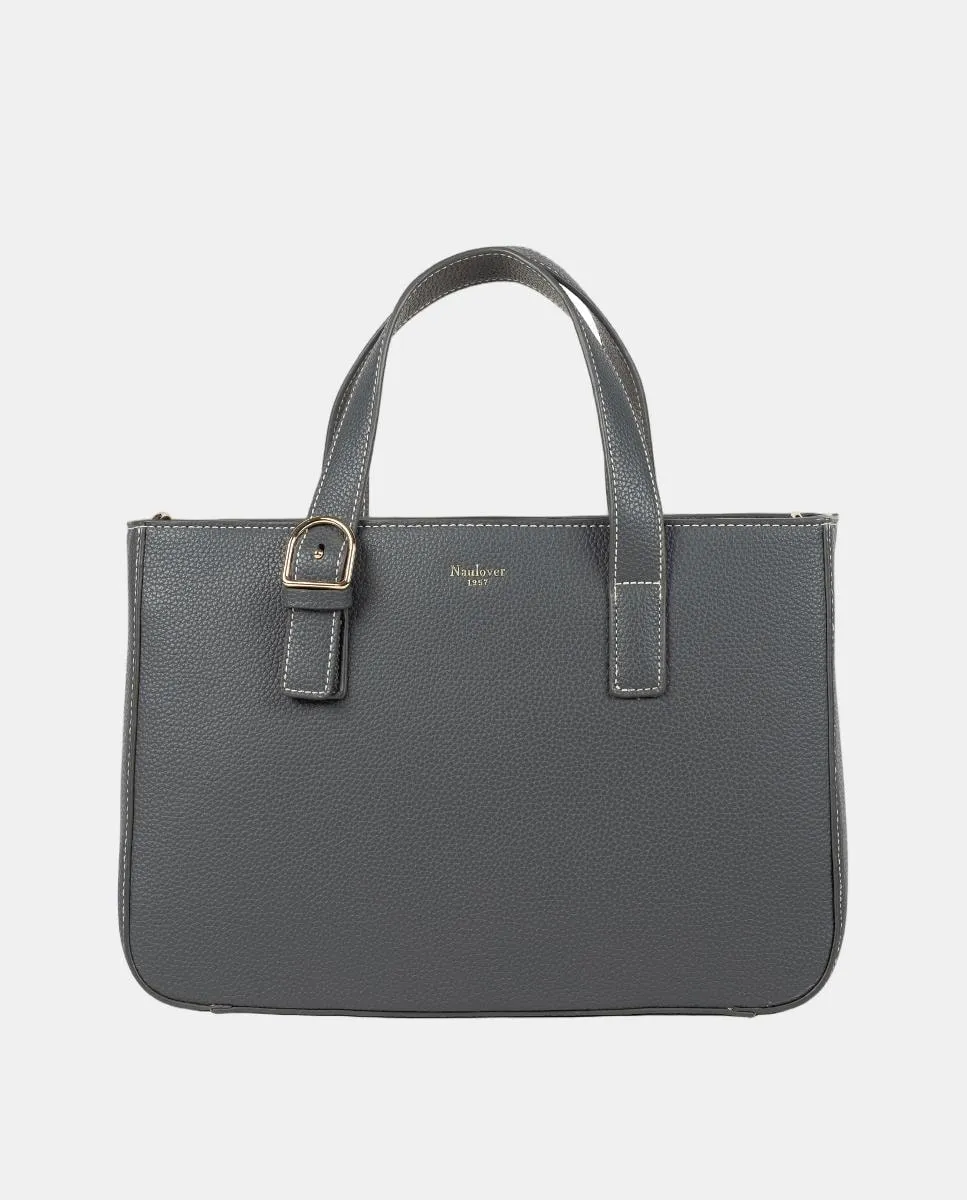 

Женская сумка формата шоппер с ручкой для ношения в руках и плечевым ремнем Naulover, серый