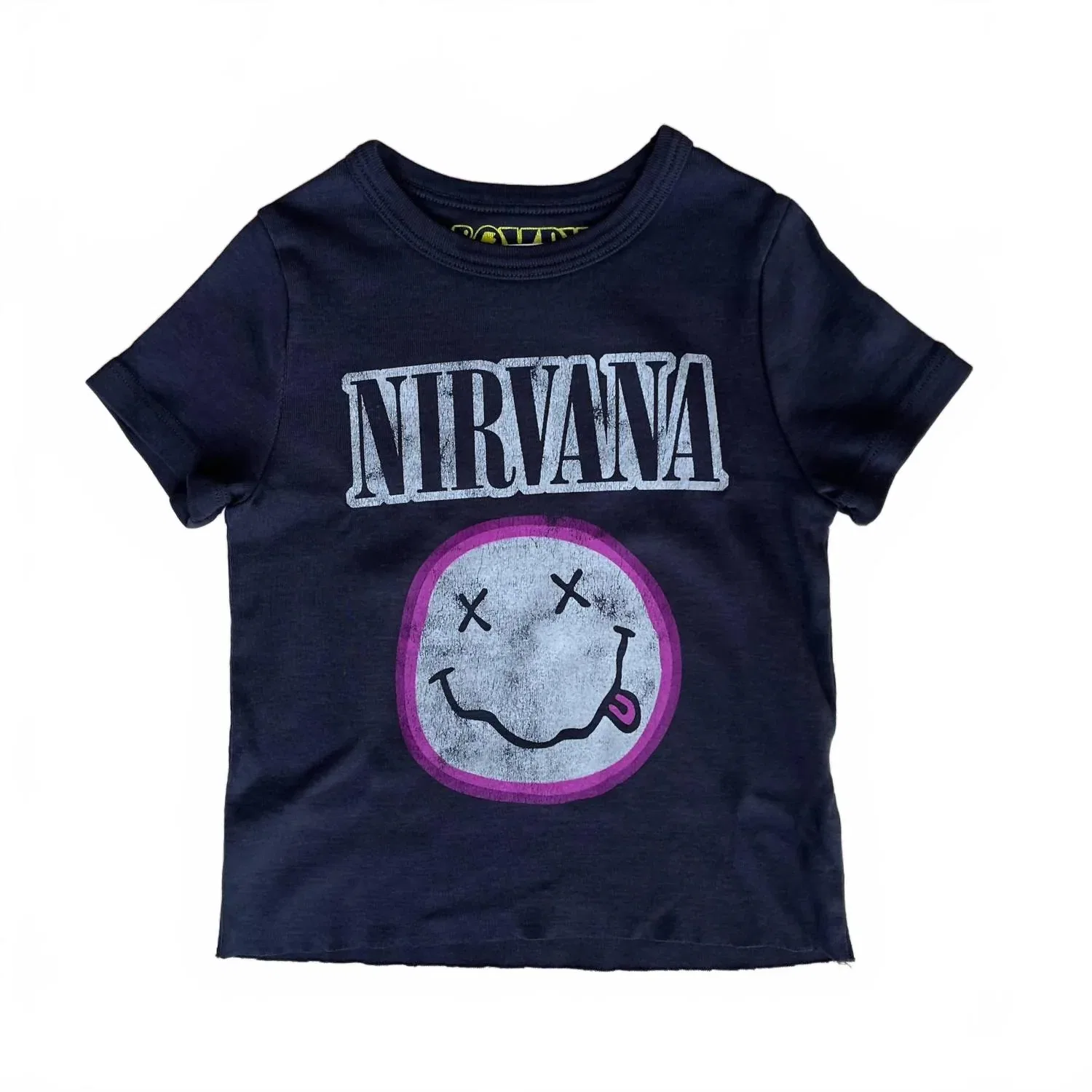 ROWDY SPROUT Детская футболка Nirvana со смайликом, цвет «Черный песок» — фото 3