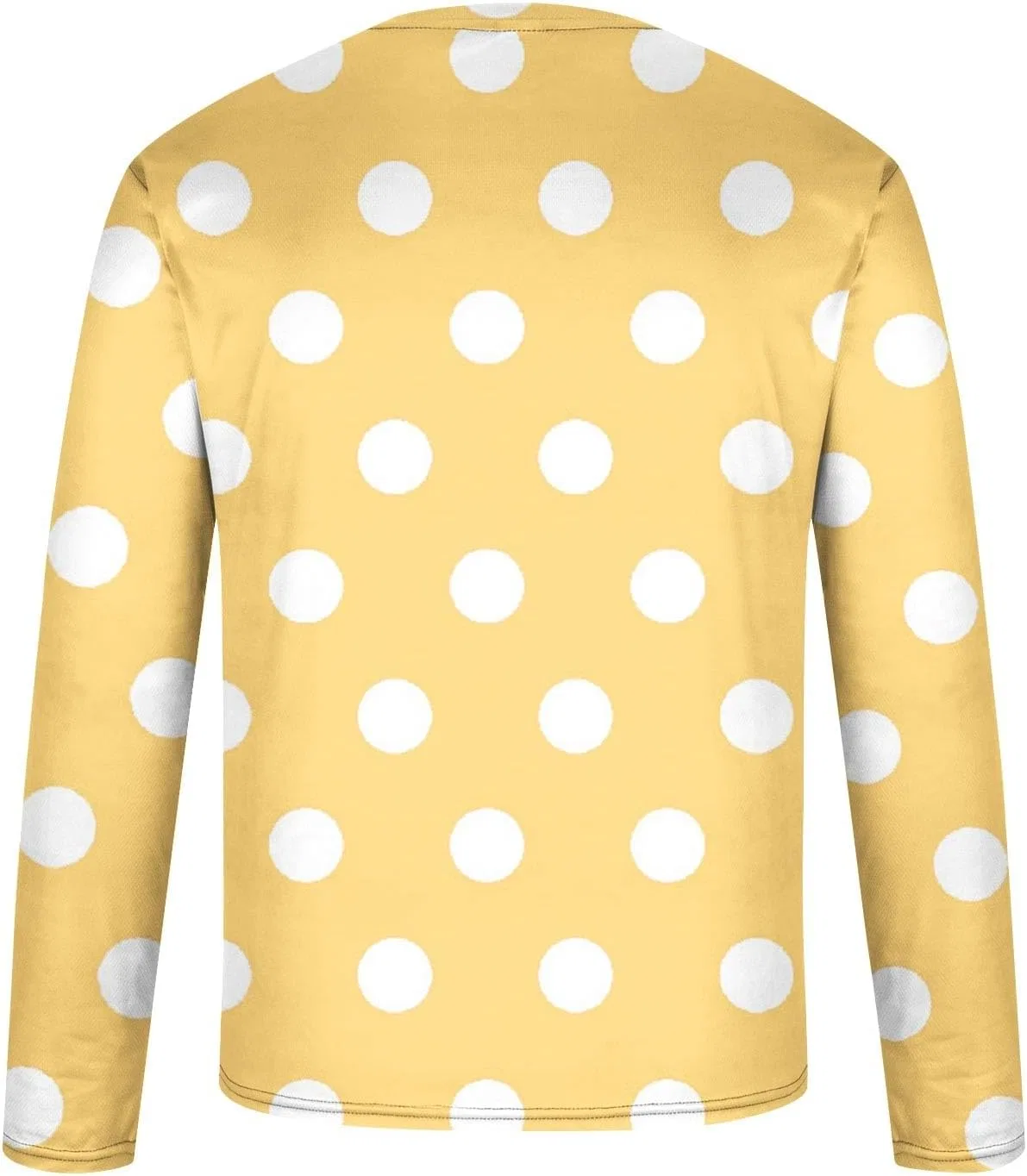 Мужская футболка с длинным рукавом в горошек, Yellow — фото 3