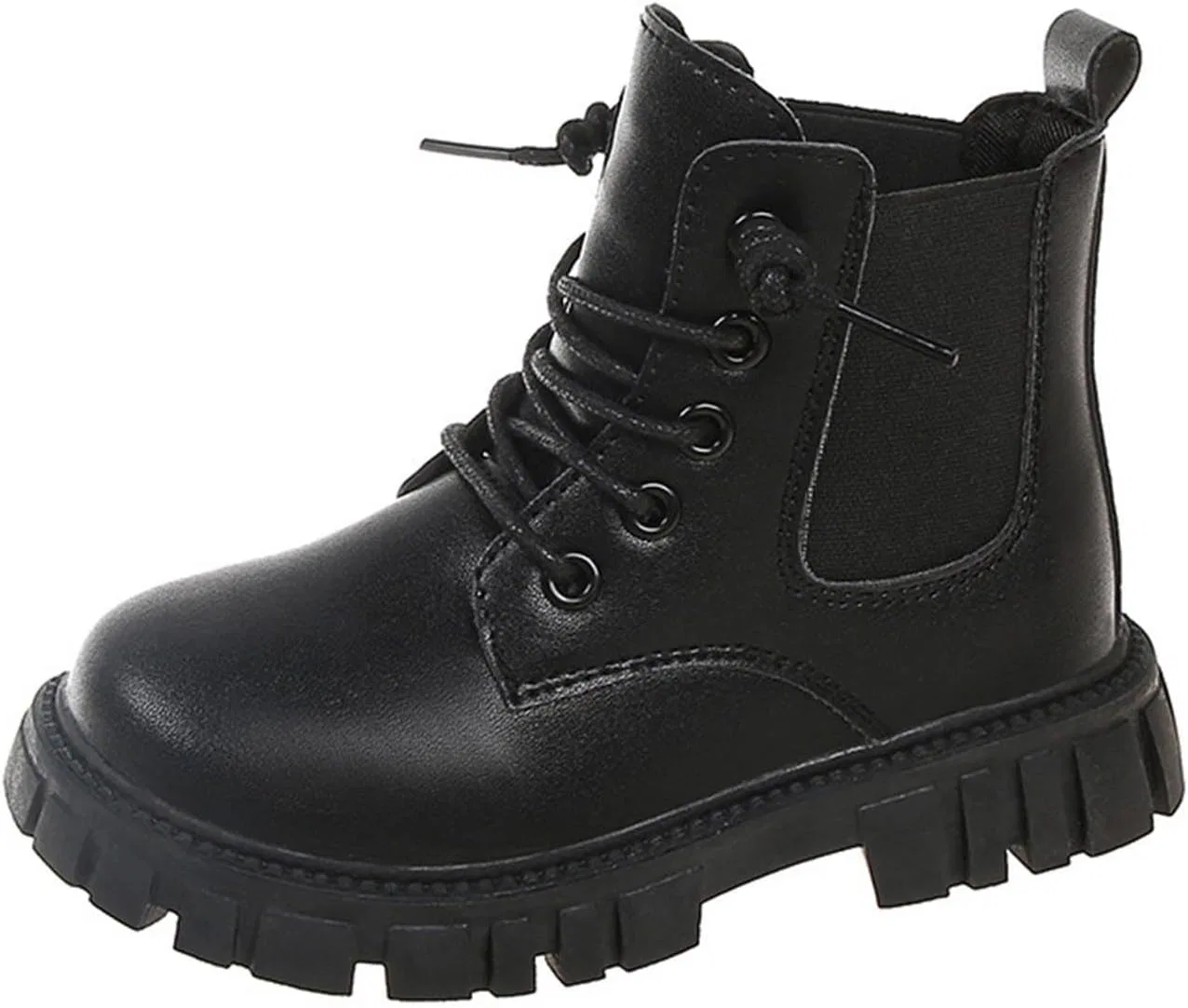 Детские ботинки для девочек с принтом Outdoor Hiking Non Slip Boot Durable Rubber Sole Fashion Boots Fall Winter Casual Shoes, Black